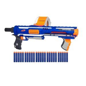 NERF Rampage N-Strike Elite Toy Blaster with 25 Dart Drum Slam Fire for Kids, Te